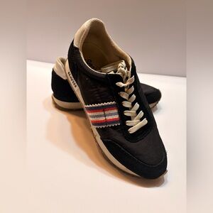 Women's Black SEEVEE’S Sneakers with Cream Laces and Tricolor Stripe